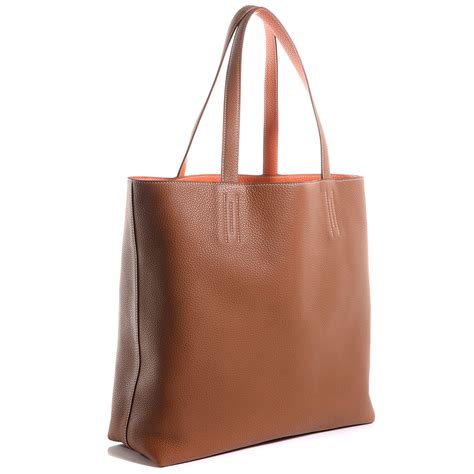 hermes double sens orange|HERMES Taurillon Clemence Double Sens 36 Reversible Tote .